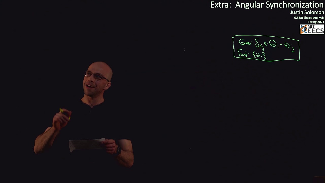 Shape Analysis (Lectures 22, extra content): Angular synchronization w/ eigenvectors/SDP, extensions