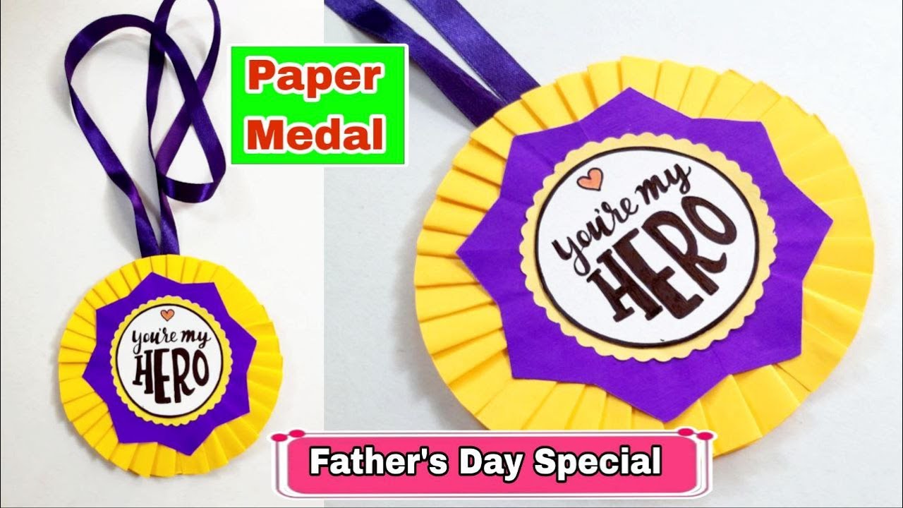 Father's Day Award | Father's Day Craft Ideas | Paper Craft | Paper Medal | DIY
