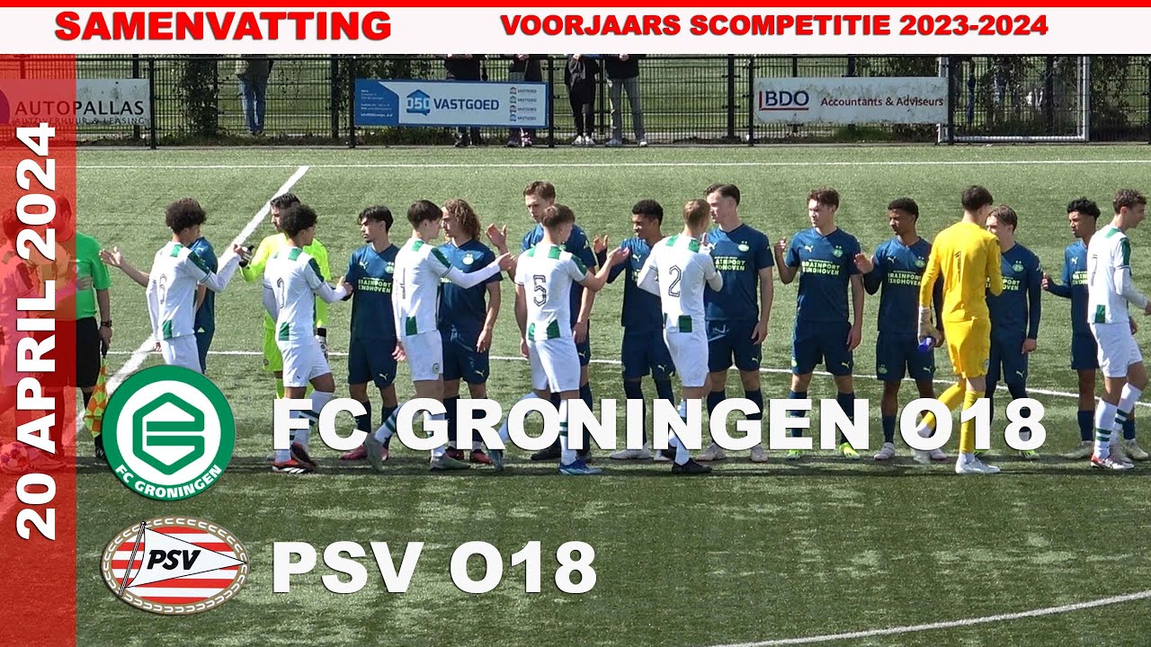 Samenvatting FC Groningen O18 - PSV O18 zaterdag 20 april 2024