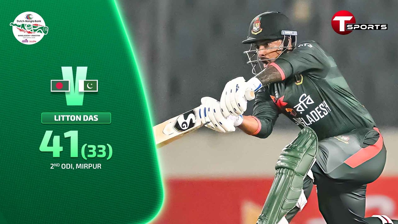4 Fours, 2 Sixes - A quickfire 41 by Litton Das! | Ban vs Pak | 2nd ODI | T Sports