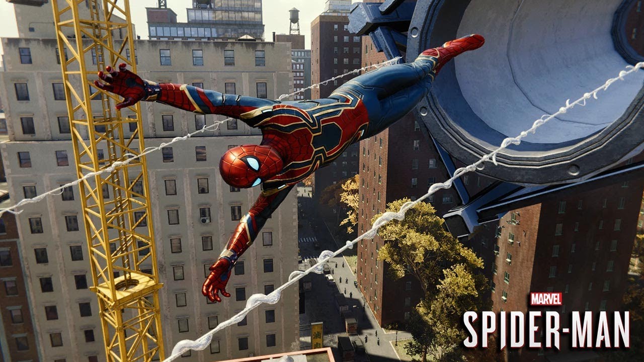 Marvel's Spider-Man (PS4) &mdash; Полеты на паутине в костюме Железного Паука (Мстители: Война бесконеч...