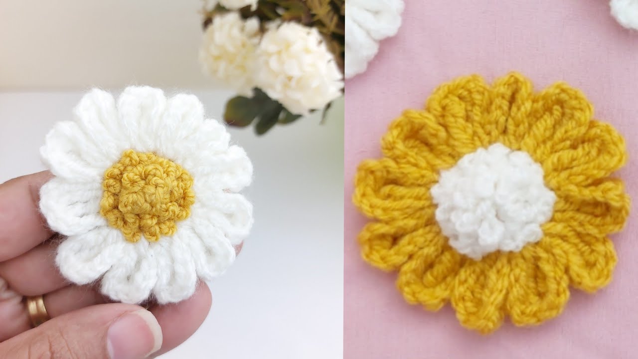 ورد كروشية/وردة كروشية بسيطة ومميزة للمبتدئين/crochet flower/#افكار_مورى