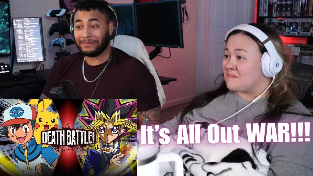 Реакция OtakuCouple: Эш против Юги (Pokémon против Yu-Gi-Oh!) | СМЕРТЕЛЬНАЯ БИТВА!