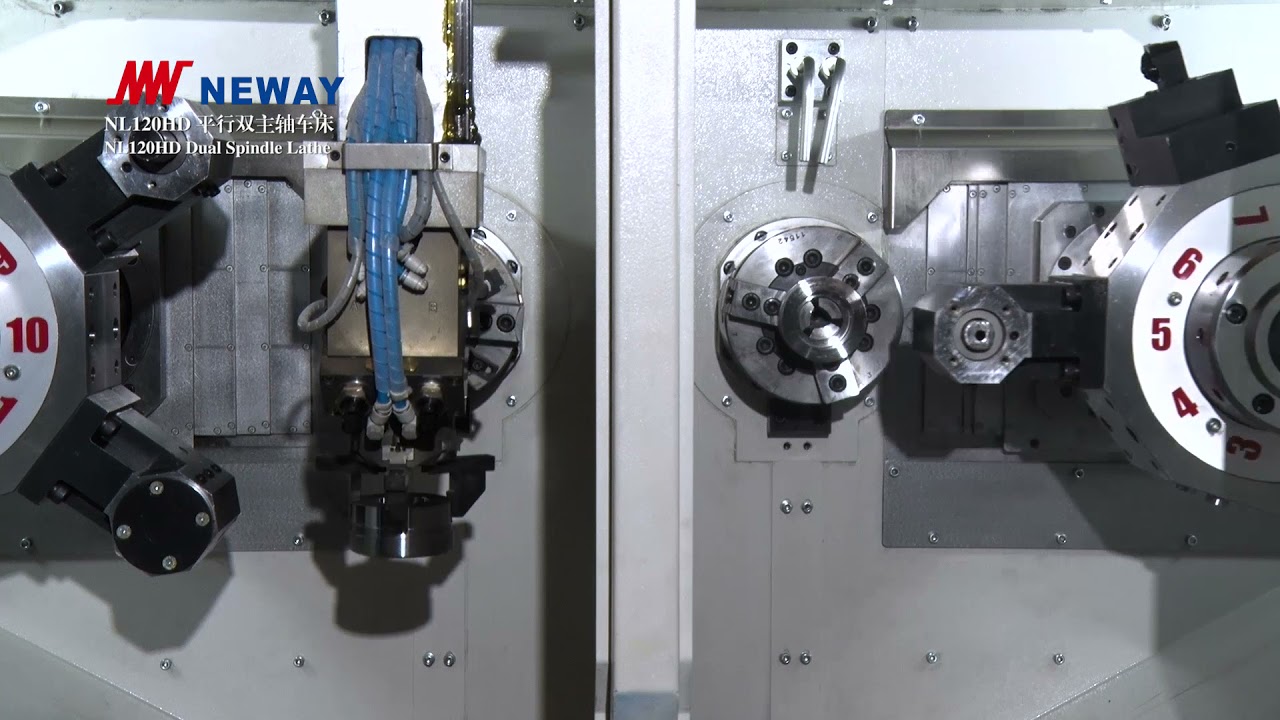 NL120HD Twin spindle & Twin Turrent lathe with Gantry loader