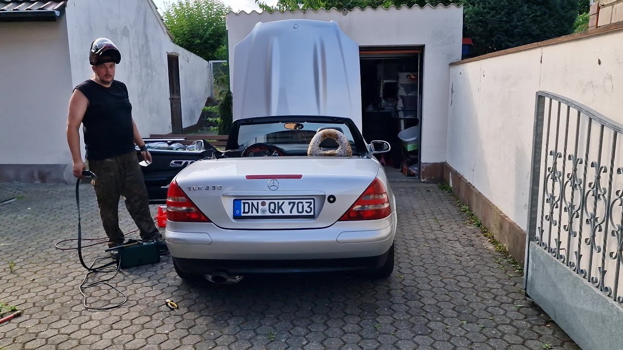 Mercedes SLK R170 230 Kompressor - Schweißen unter dem Teppich auf der Fahrerseite Teil 1 -in 4K UHD