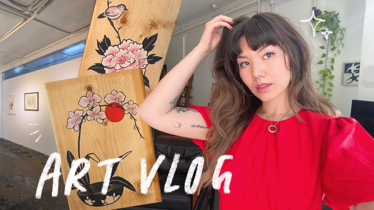 artist vlog  ✶  art show prep & GRWM ⊹ ࣪ ˖