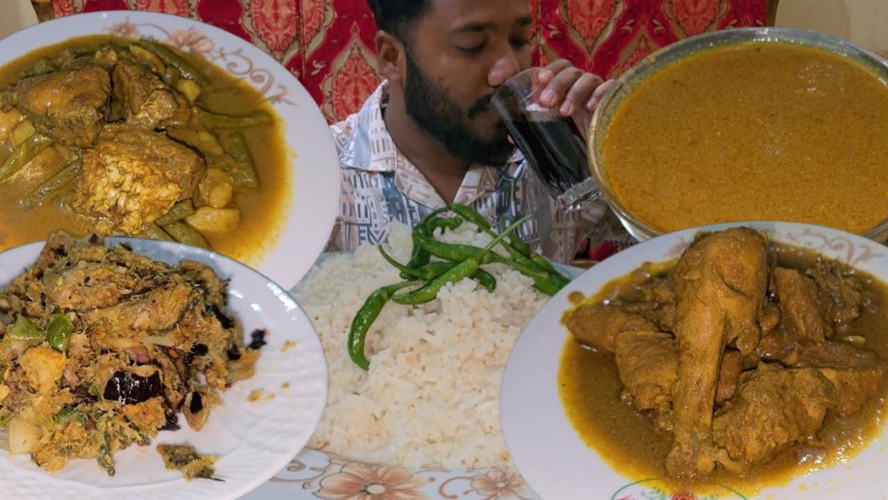 ASMR SPICY CHIKEN CURRY BOIL EGG MASED FISH FISH CURRY EXTRA GRAVY  | MUKHBANG