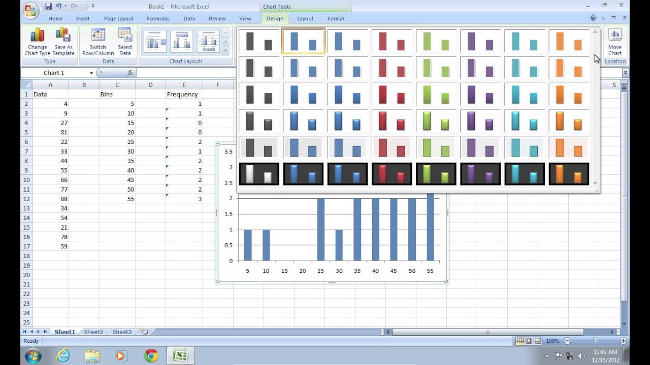 How to make an Excel 2007 Histogram