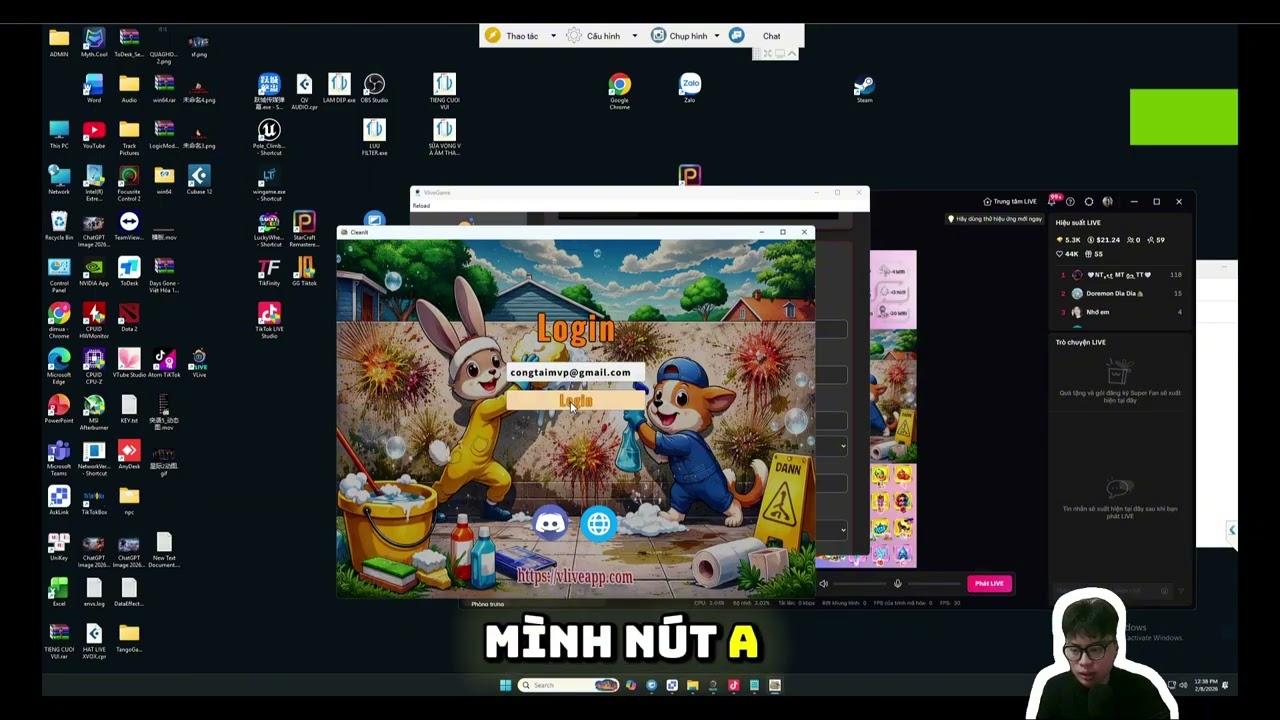 HƯỚNG DẪN VẬN H&Agrave;NH GAME LAU TƯỜNG TIKTOK LIVE TƯƠNG T&Aacute;C