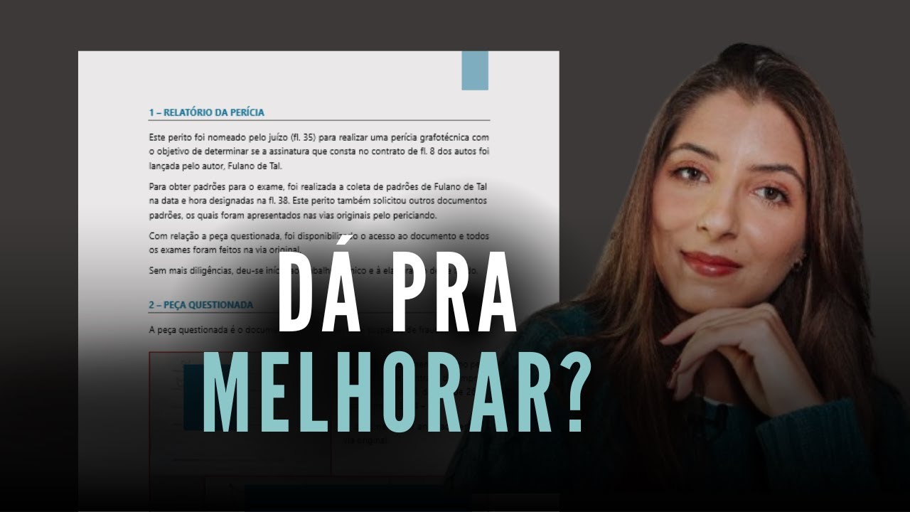 Analisei o primeiro laudo de um perito grafotécnico