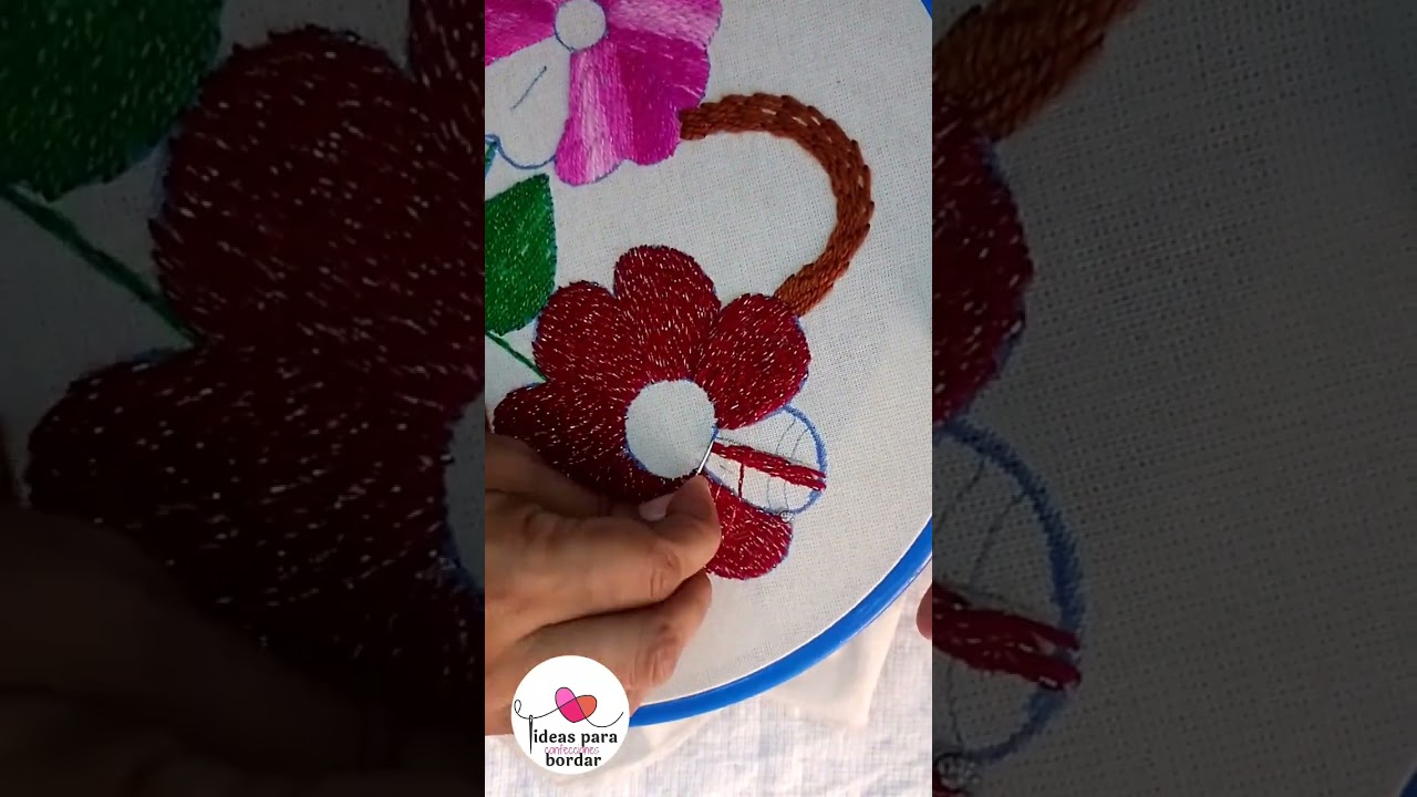 como bordar flores en punto atr&aacute;s