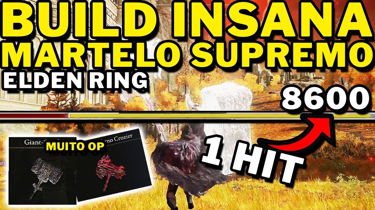 Elden Ring - A MELHOR BUILD DE MARTELO!!!!!!(8600 DE DANO EM 1 HIT)!!!!!