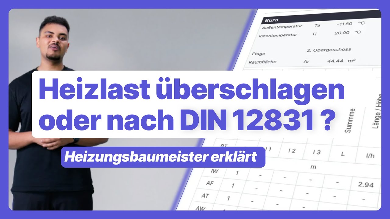 🏡 💜 Heizungswissen kompakt: &Uuml;berschl&auml;gige Heizlastberechung vs. DIN Konforme Heizlast nach DIN 12831