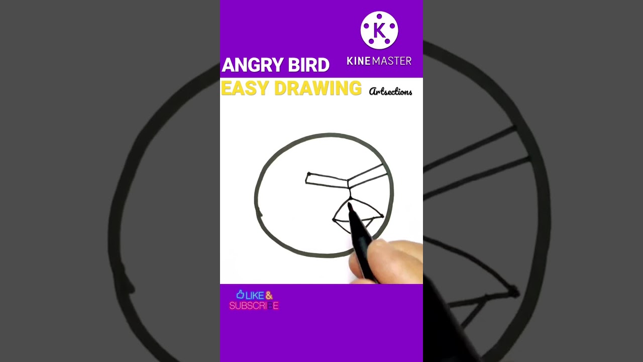ANGRY BIRD SUPER EASY DRAWING - #shorts