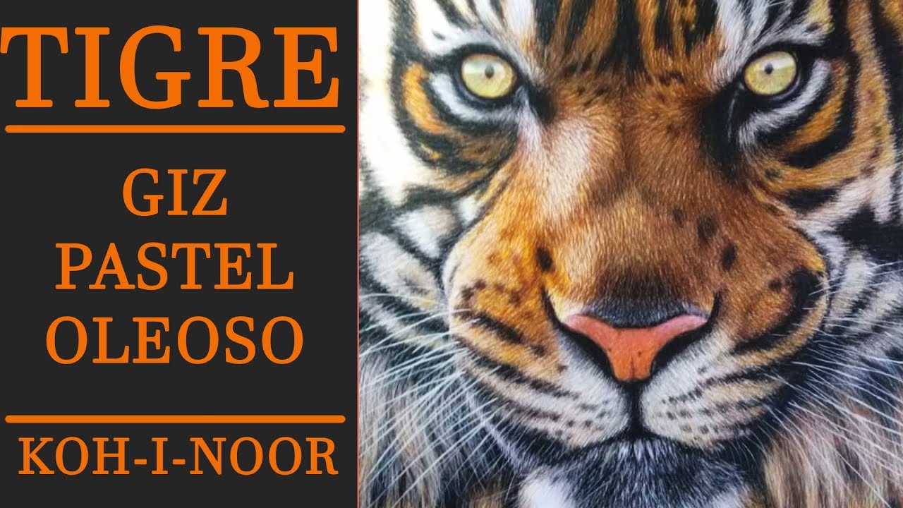 Tigre Giz Pastel Oleoso - Speed Paint