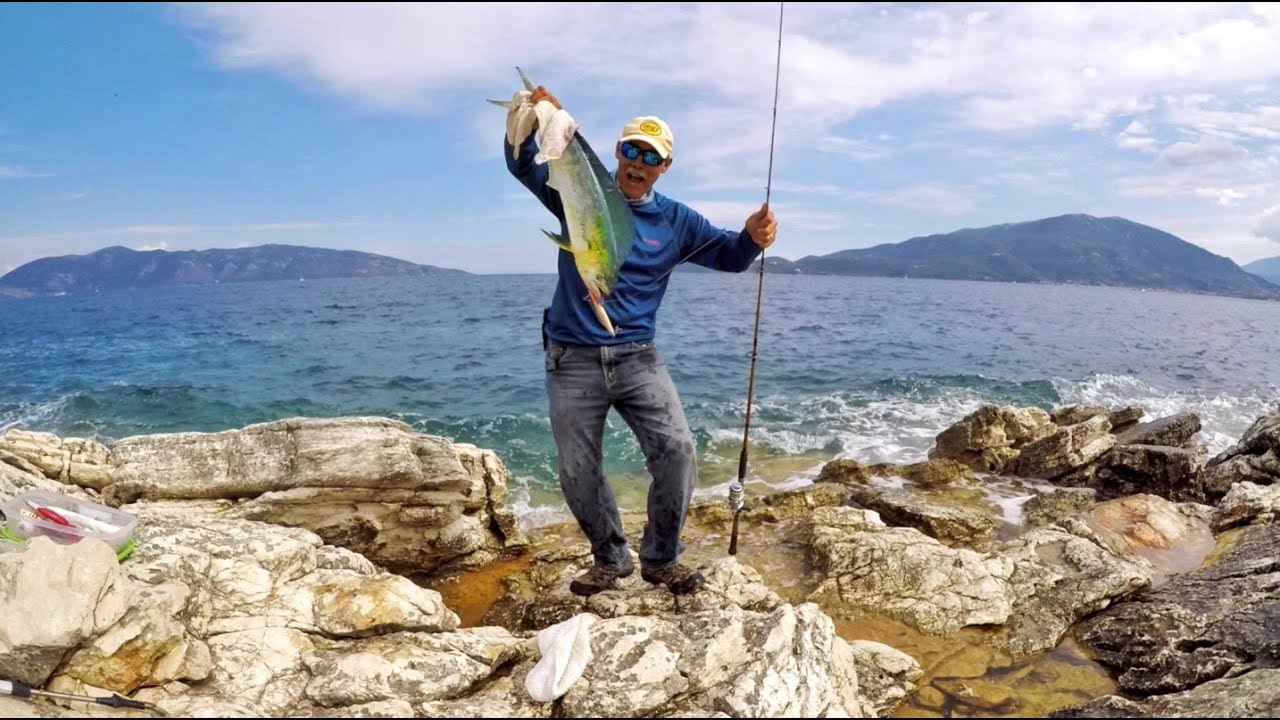 Shore Fishing Amberjack, Mahi-Mahi, Bluefish, Fishing Greece