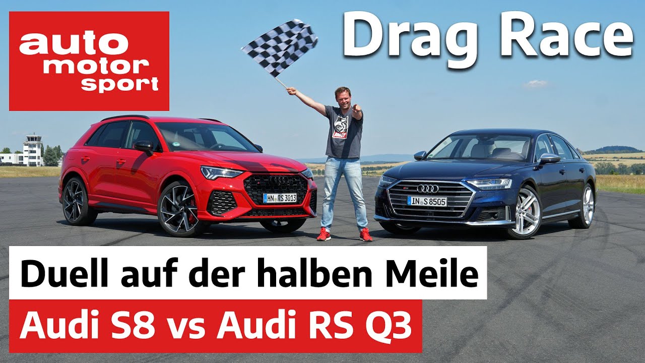 Audi S8 vs RS Q3: Drag Race auf der halben Meile | auto motor und sport