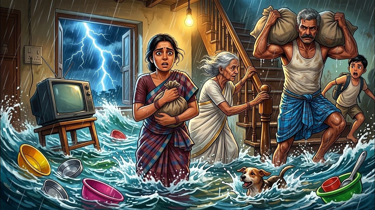 Kerala Flood Village Life ASMR | Rain Sounds, Cooking & Survival Story (90s Nostalgia)