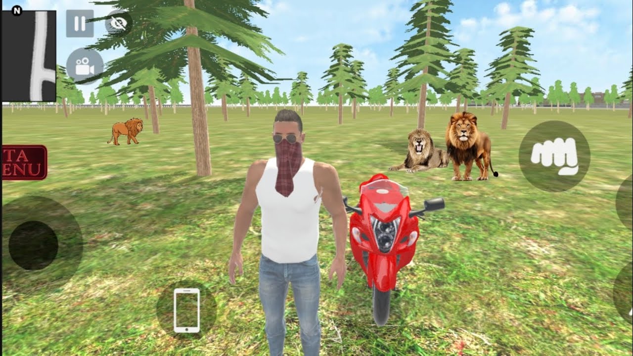 Franklin Vs Lion 🦁 in Indian Theft Auto Simulator 🎮 #indiantheftauto #franklinvslion #viral 