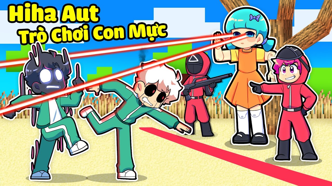 HIHA VÀ YUMMIE TỔ CHỨC TRÒ CHƠI CON MỰC TẠI LÀNG HIHA AUT TRONG MINECRAFT*HIHA AUT SQUIDGAME 🤣