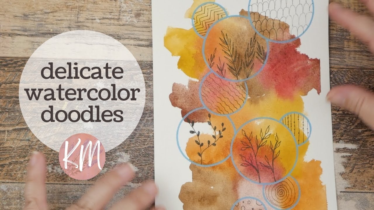 Fun with the Basics, Abstract Watercolor with Doodles