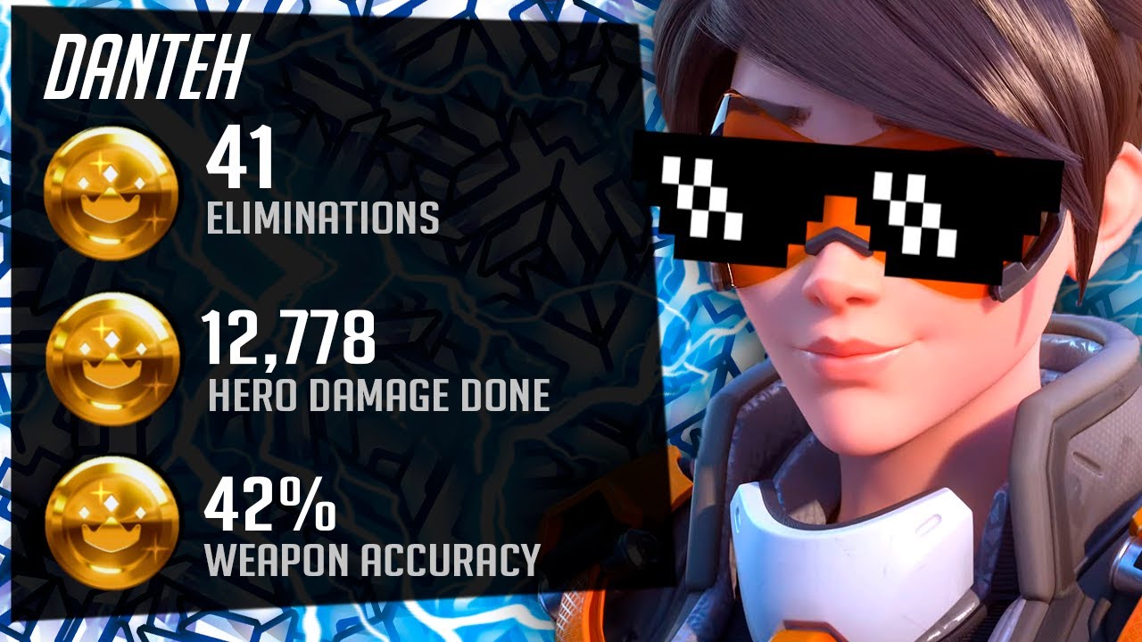 Danteh Pro Tracer Gameplay - 41 elims! [ Overwatch Season 34 Top 500 ]