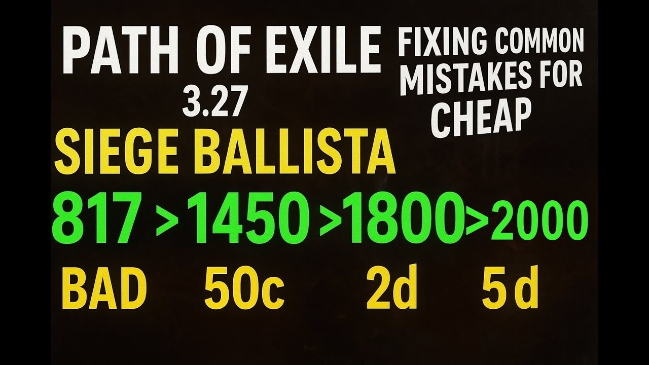 POEGuy's Siege Ballista 3 27   Early League Scaling and Common Mistakes