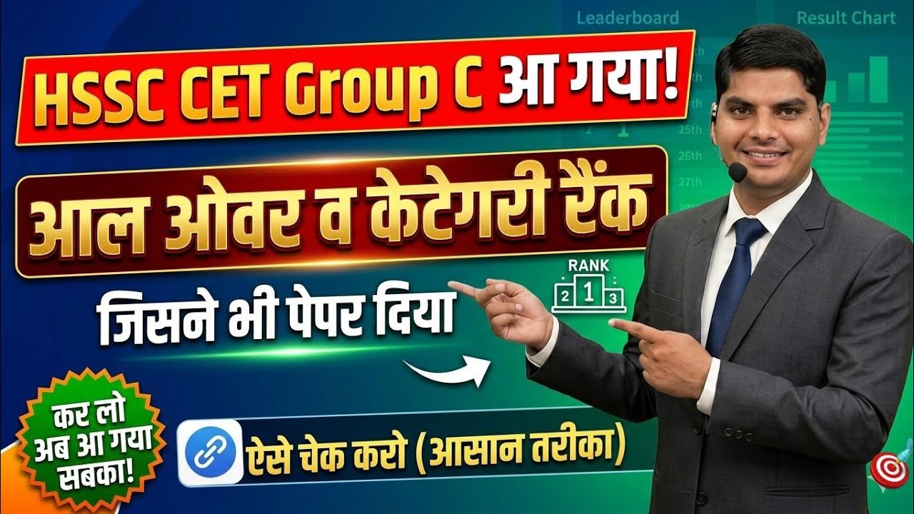 HSSC CET Group C Rank Wise Result 2026 | Haryana CET Group C Rank Kaise Check Kare 2026 | HSSC CET