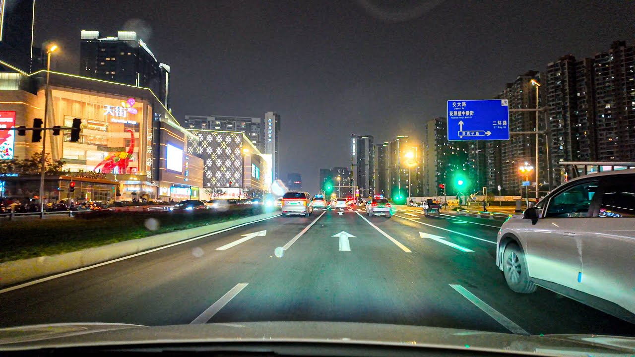 From Neon City to Dark Suburbs: 4K Night Drive in Chengdu, China