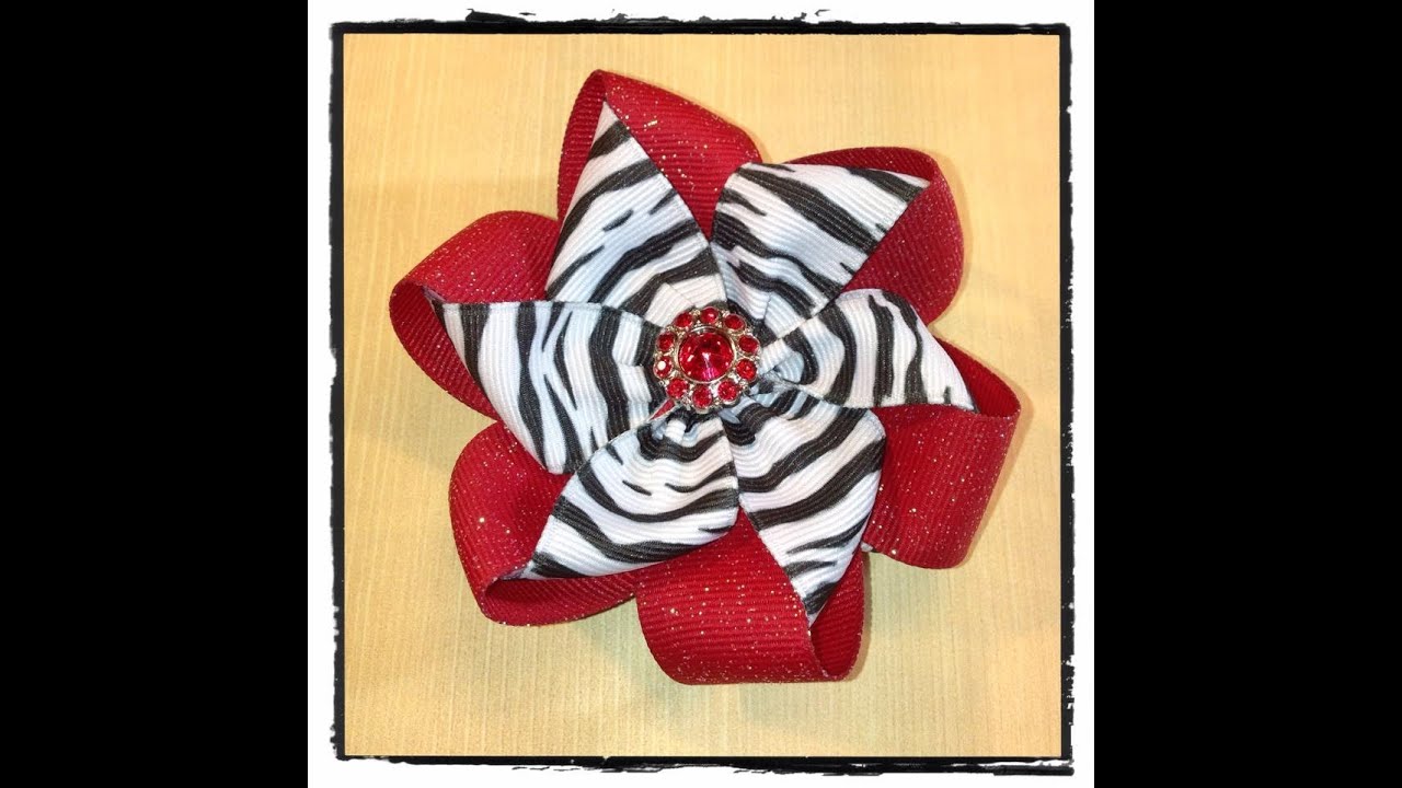 Nicole's Beautiful Folded Ribbon Flower using two different colors