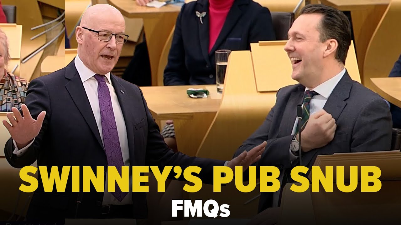 John Swinney shamefully snubs Scotland’s pubs at this week’s FMQs.
