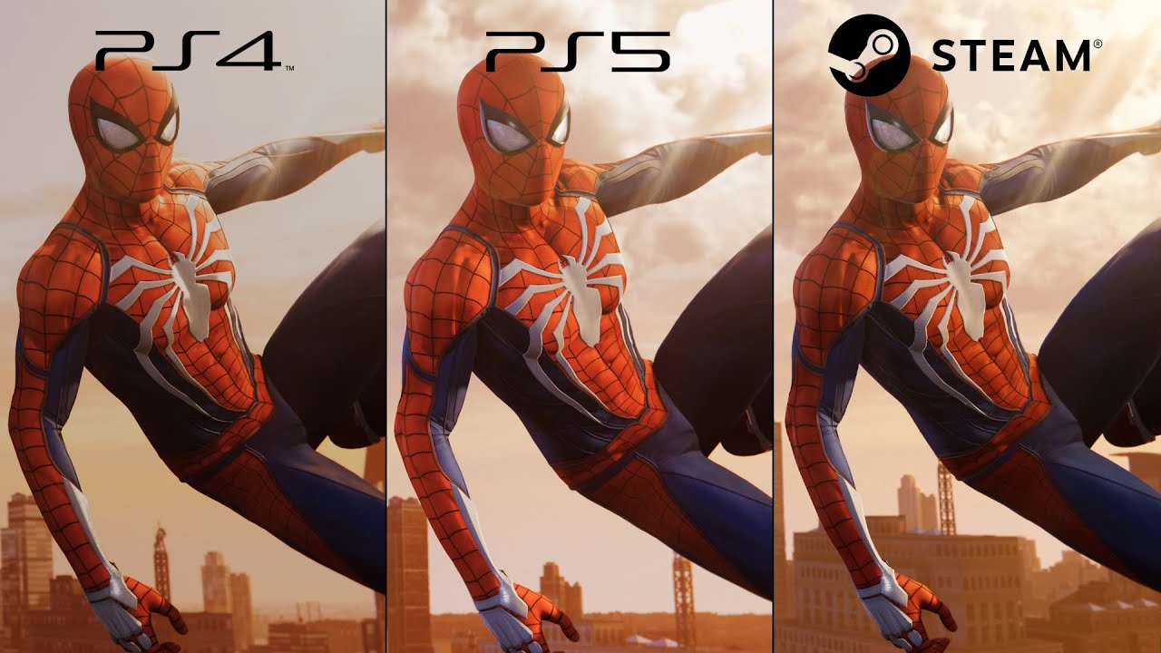 마블 스파이더맨 리마스터ㅣPS4 - PS5 - PC(스팀)ㅣ그래픽 비교 4K