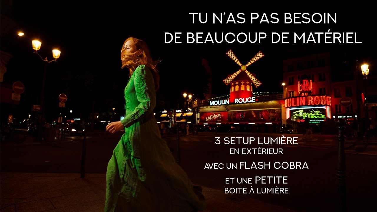 3 setup lumi&egrave;re en EXTERIEUR, avec un FLASH COBRA et une PETITE boite a lumi&egrave;re !