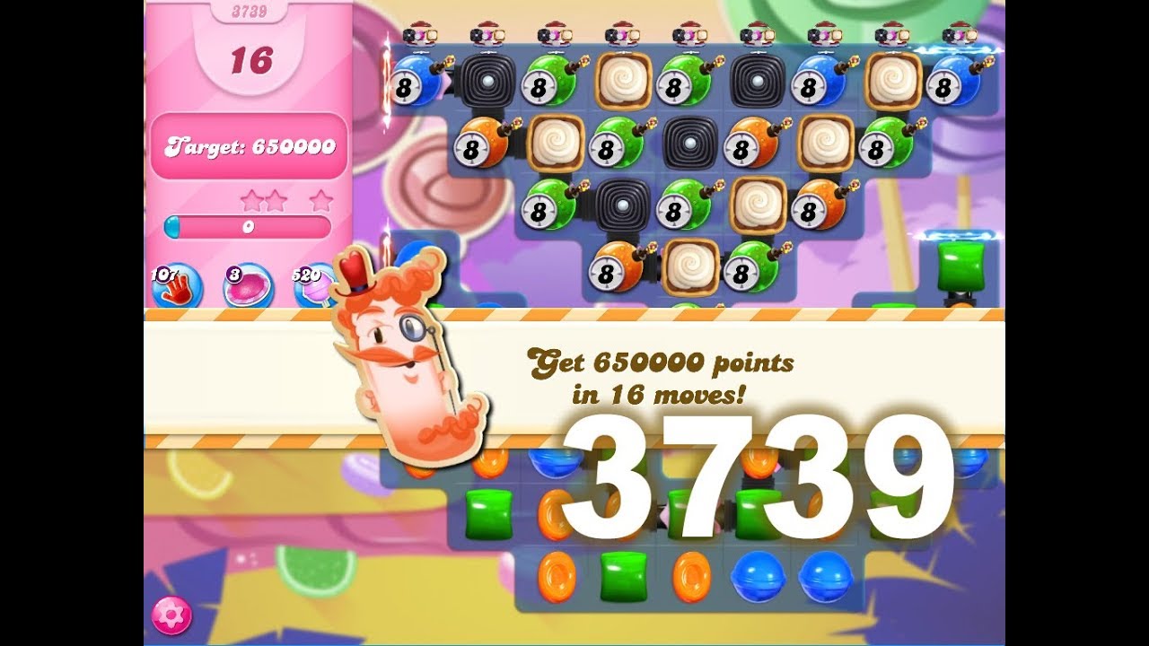 Candy Crush Saga Level 3739 (No boosters)