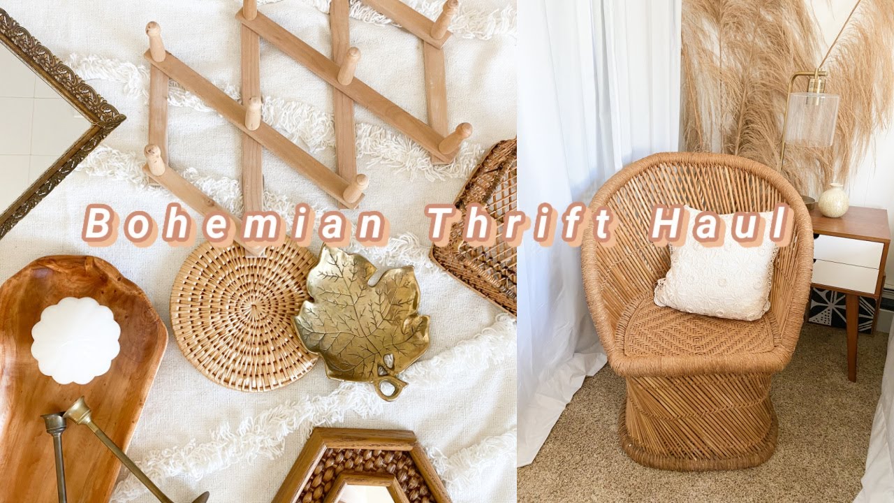 BOHO THRIFT HAUL l Thrifted Home Decor l Wicker Furniture