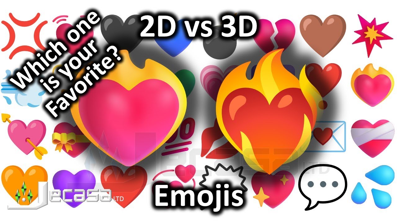 Emoji Meanings, 2D vs 3D Emojis, Part 2 - Hearts and Emotions | Noto vs Fluent Emojis