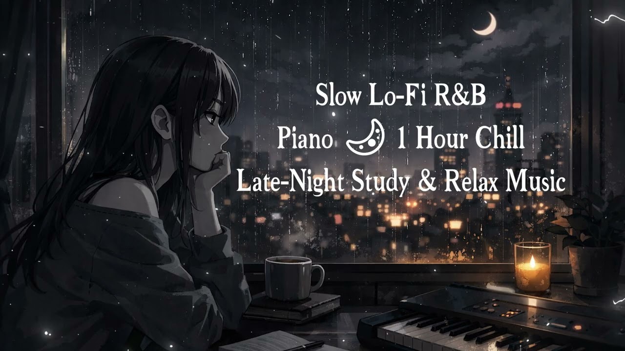 Slow Lo Fi R&B Piano 🌙 1 Hour Chill Late Night Study & Relax Music