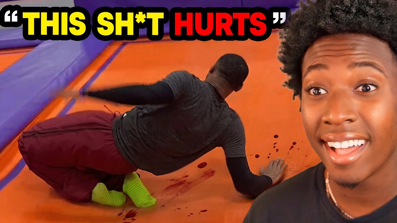 Лучшие неудачные прыжки на батуте | Попробуй не засмеяться 🤣