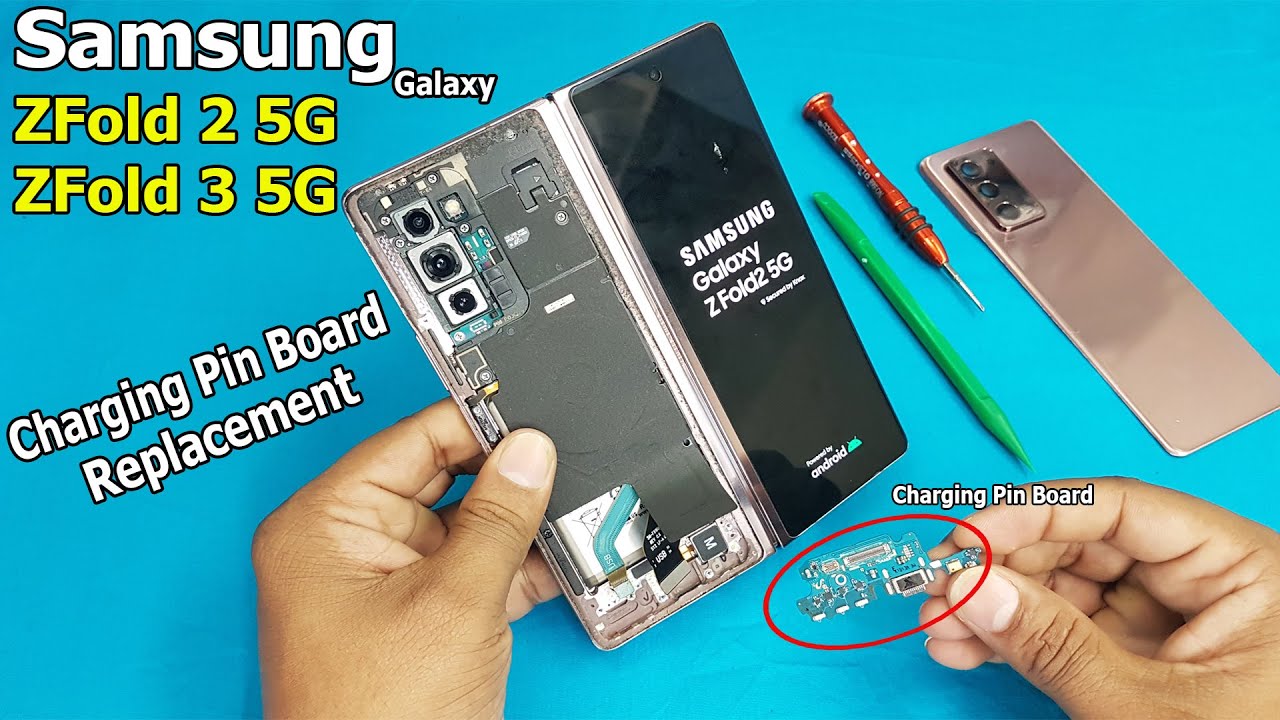 Samsung Galaxy Z Fold2 & Fold3 Charging Problem | How to Replace Z Fold 2 Charging Pin Board |Repair