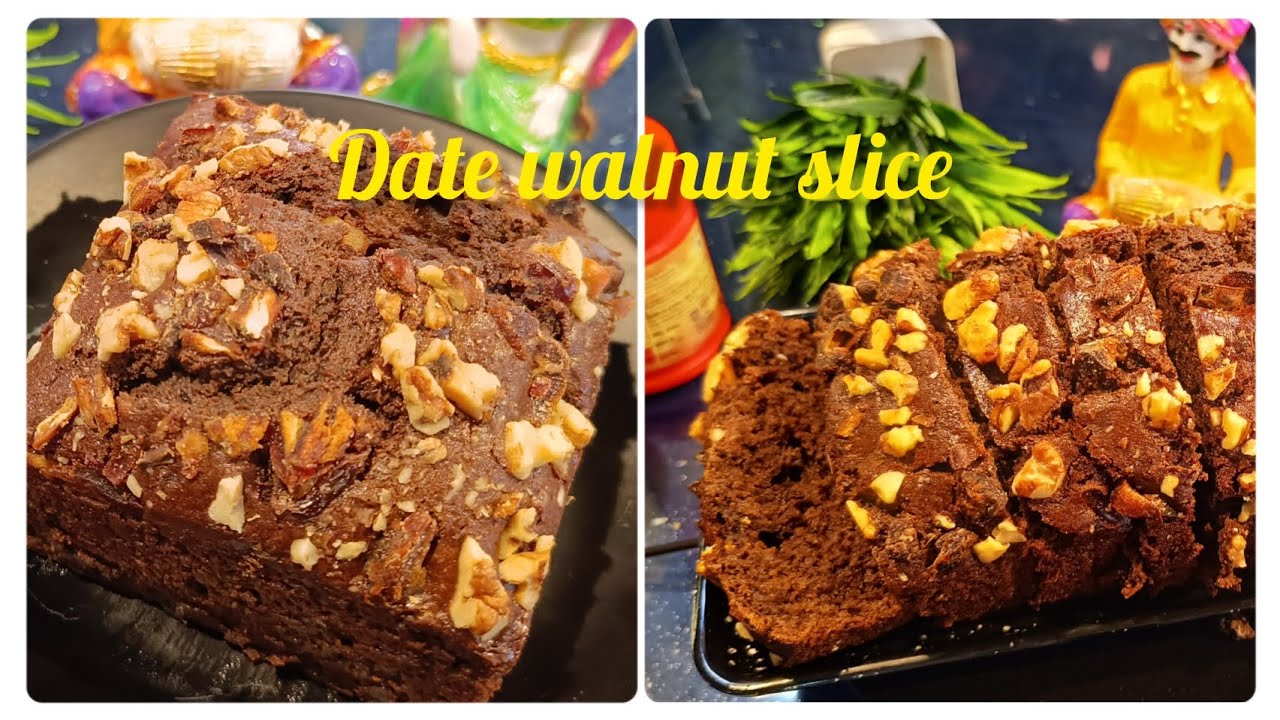 Date walnut slice🍰 | super sponge delicious cake | Baking series