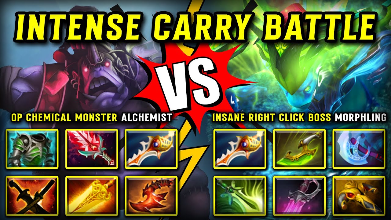 INTENSE CARRY BATTLE | OP CHEMICAL MONSTER ALCHEMIST VS. INSANE RIGHT CLICK BOSS MORPHLING DOTA 2