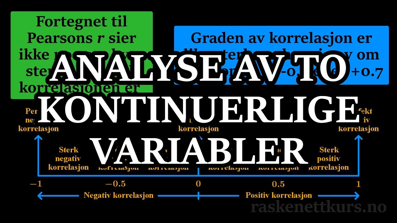 Deskriptiv (beskrivende) statistikk - Bivariat analyse - To kontinuerlige variabler - Teori