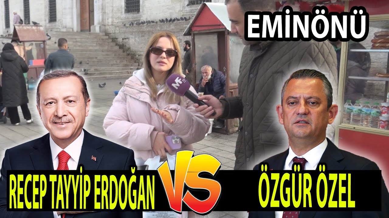Eminönünde Nefesleri Kesen Kıran Kırana Seçim Anketi Recep Tayyip Erdoğan mı Özgür Özel mi