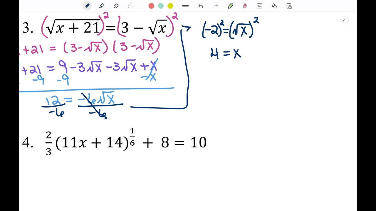 A2: U8: L6: Radical Equations