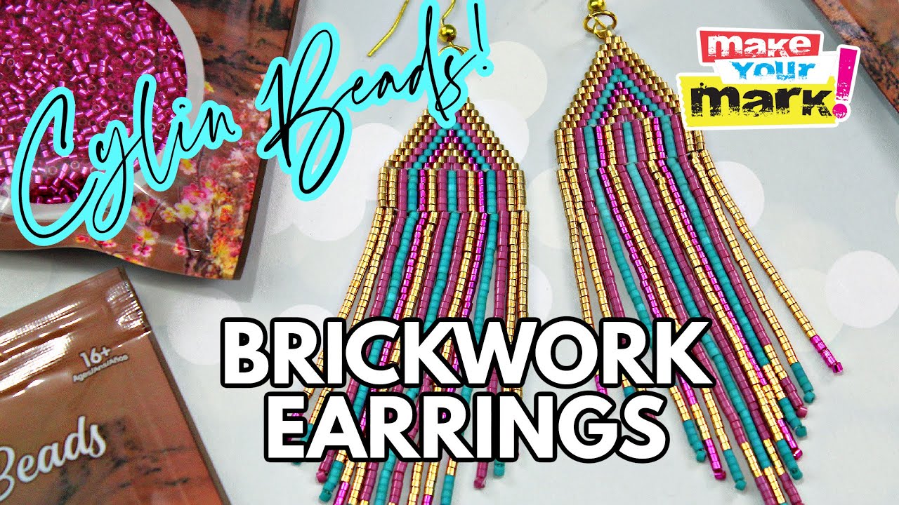 Brick Stitch Earrings with Cylin Beads