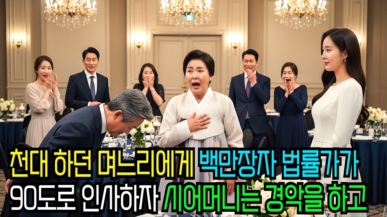천대 받던 며느리에게 법률회사 대표가 90도로 인사를 하고,이를 본 시어머니는 놀라 경악을 한다./사연오디오/오디오북/감동사연/시니어사연/