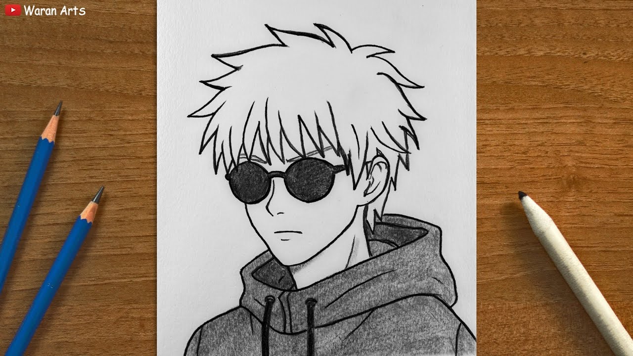How to Draw Gojo Satoru from Jujutsu Kaisen - Easy Anime Drawing Tutorial
