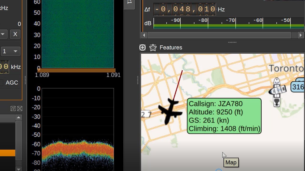 RTL-SDR for AIS & ADSB on SDRangel Local Map