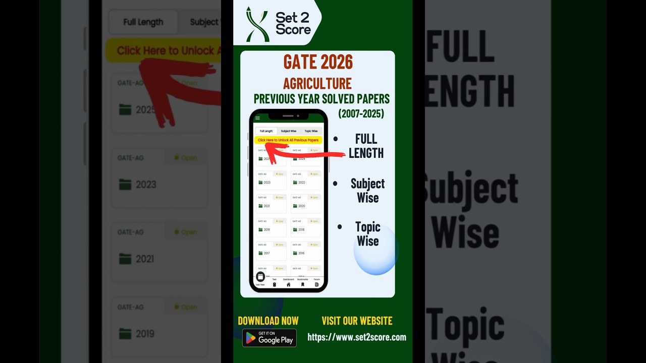 GATE AG Agriculture Engineering Solved Previous Year Papers PYQs from 2007 to 2025. 