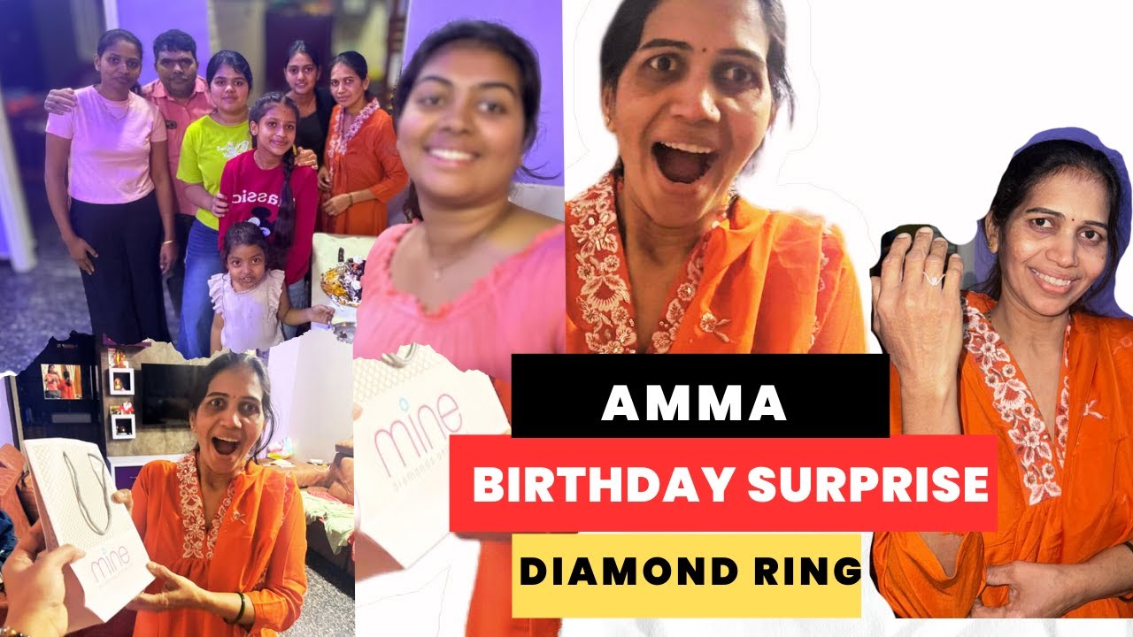 ನಮ್ ಅಮ್ಮಾ Diamond Ring  price yest aithu gotha 💰💵!!!!!!!💍🎂#Mombirthday #surprisegift #party #shocked